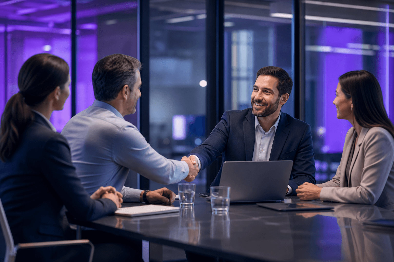 Business stakeholders meeting with an ERP implementation partner