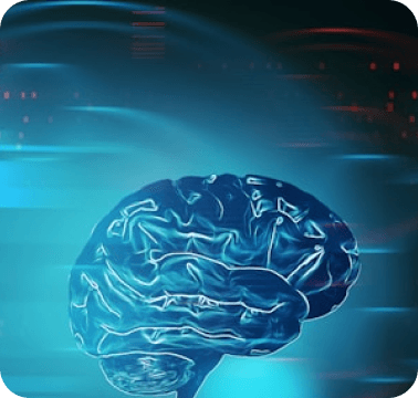 Glowing digital brain representing machine learning