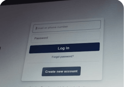 Login screen for managing user accounts and access permissions