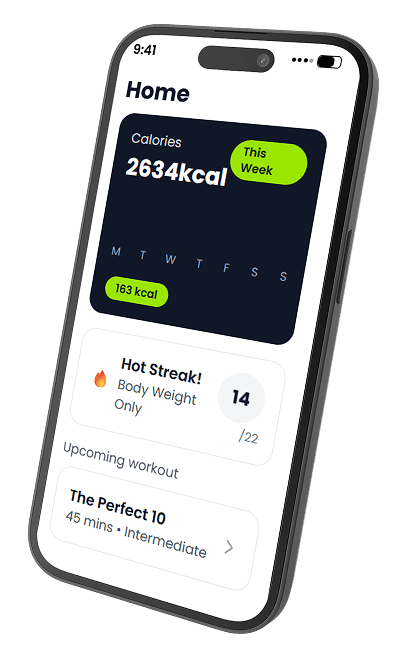Fitness app workout experience on a smartphone
