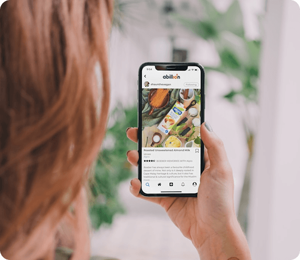 Person reviewing nutrition information on a smartphone
