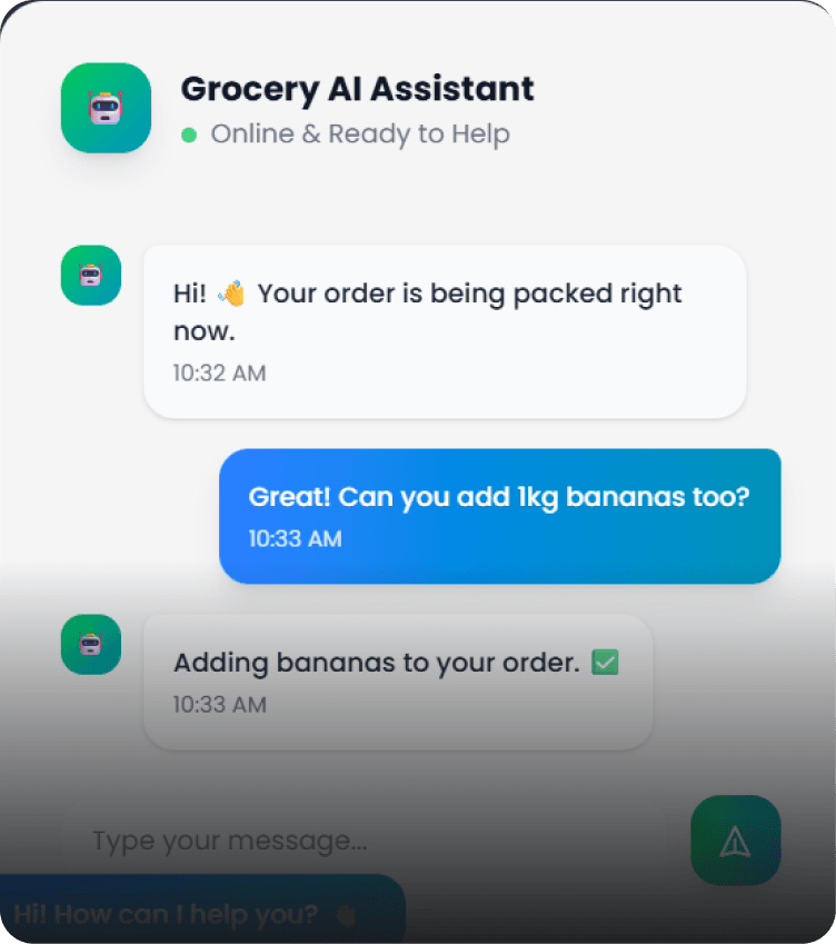 Grocery AI Assistant chat interface