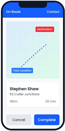 Mobile logistics dashboard with analytics graph