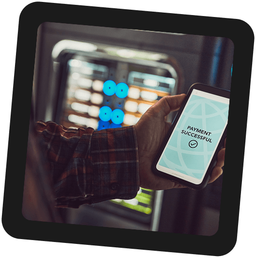 Smartphone showing a payment successful confirmation screen