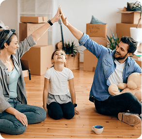 Family celebrating at home